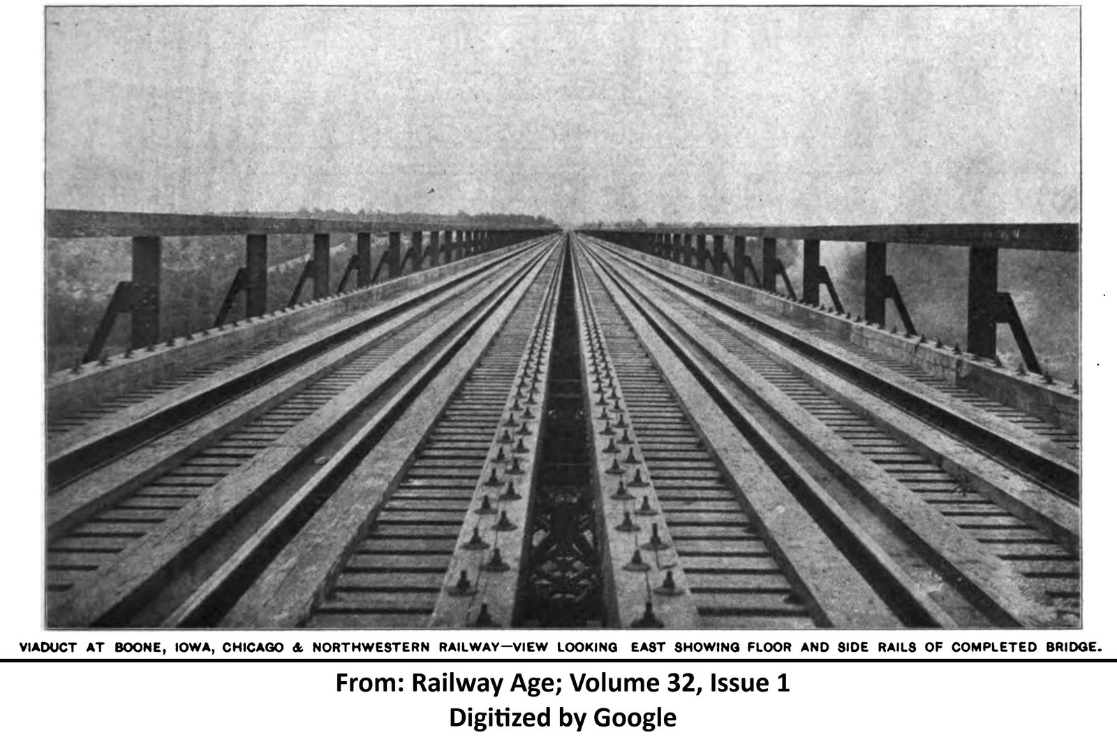 Deck view after completion, looking east